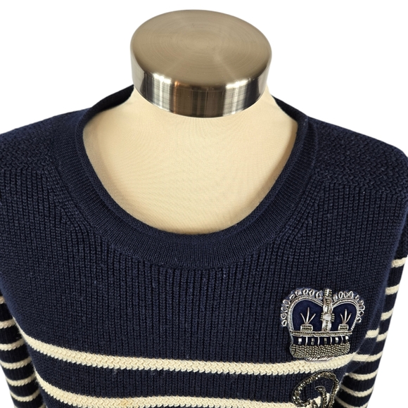 Polo Ralph Lauren Nautical Blue & White Stripe Merino Wool Sweater - Picture 3 of 14